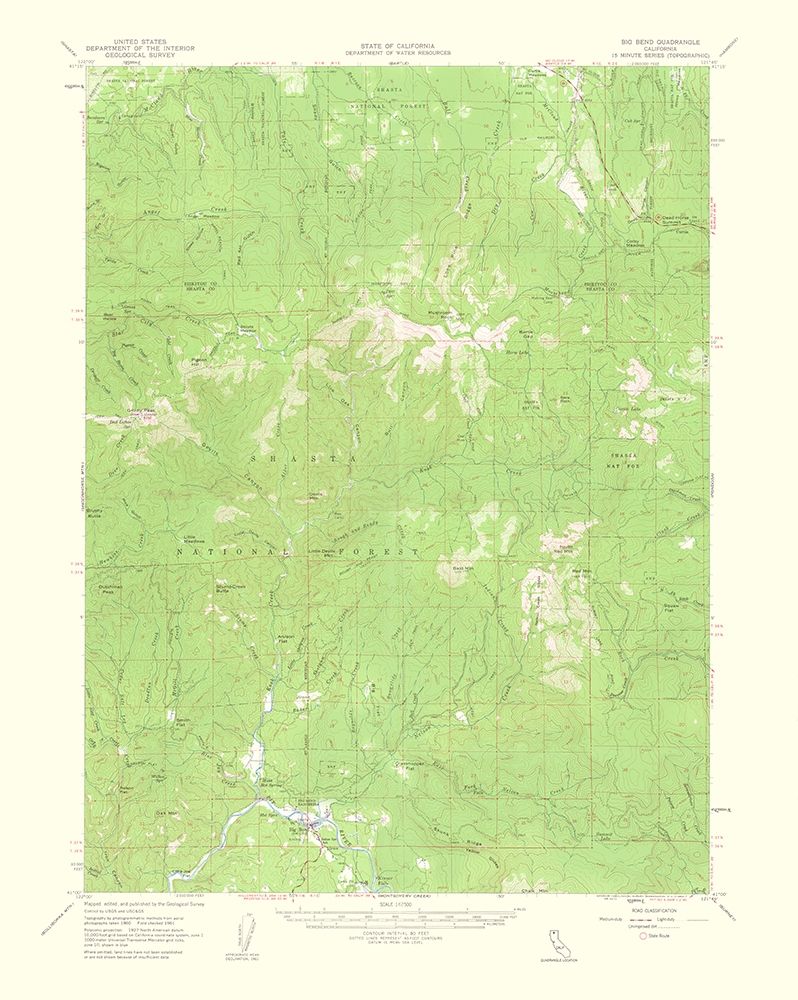 Big Bend California Quad - USGS 1963 art print by USGS for $57.95 CAD