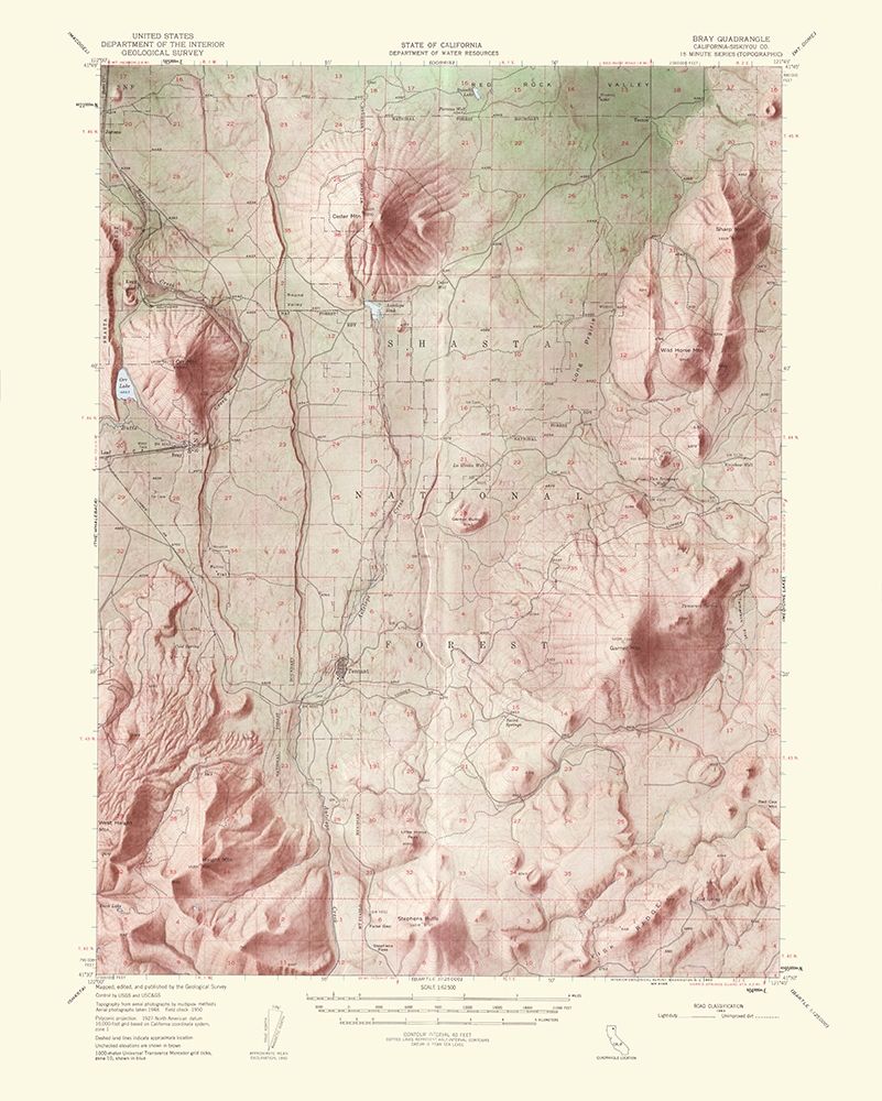 Bray California Quad - USGS 1963 art print by USGS for $57.95 CAD