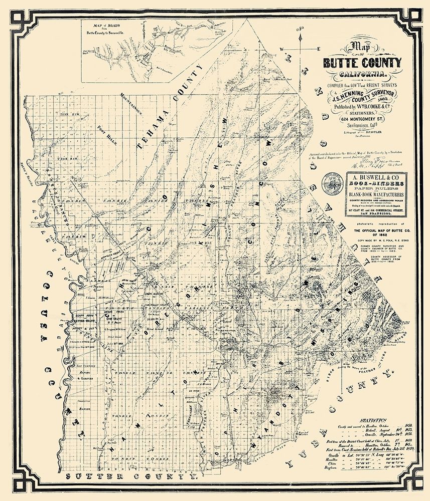 Butte California Landowner - Henning 1862 art print by Henning for $57.95 CAD