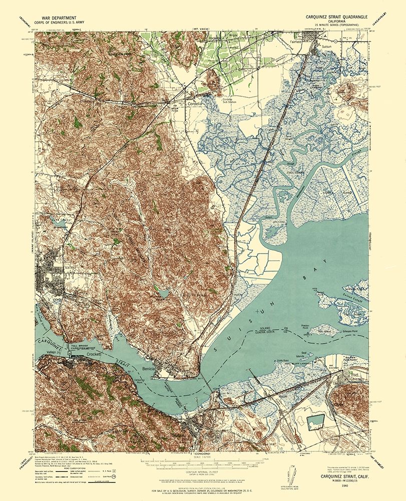 Carquinez Straight California - US Army 1940 art print by US Army for $57.95 CAD