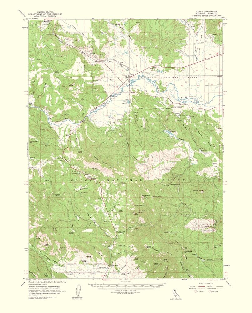 Canby California Quad - USGS 1963 art print by USGS for $57.95 CAD