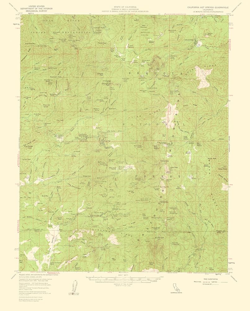 Hot Springs California Quad - USGS 1959 art print by USGS for $57.95 CAD