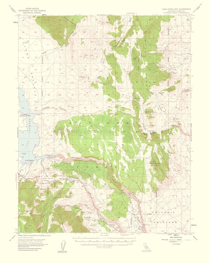 Casa Diablo Mountain California Quad - USGS 1961 art print by USGS for $57.95 CAD