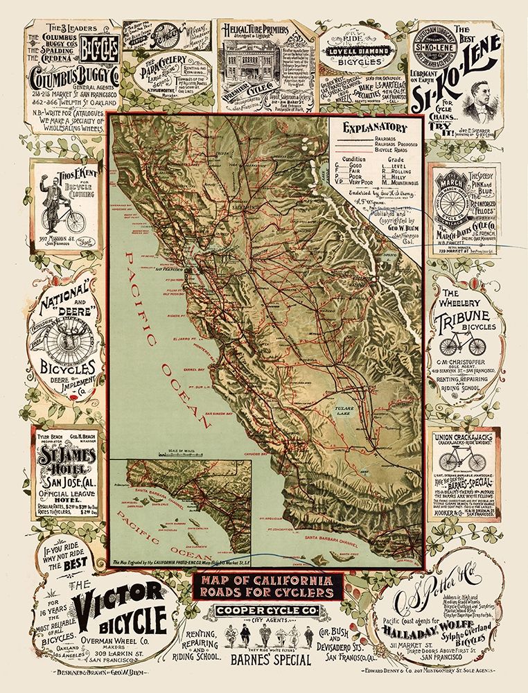 California Cyclers - Blum 1895 art print by Blum for $57.95 CAD
