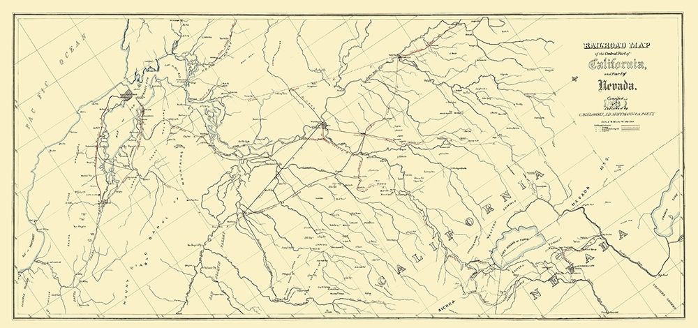 Central California, Part of Nevada Railroad 1865 art print by Bielawski for $57.95 CAD