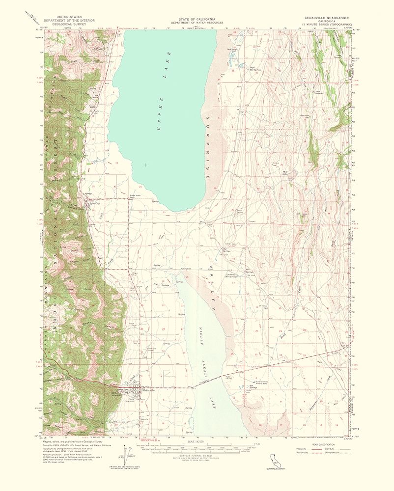 Cedarville California Quad - USGS 1964 art print by USGS for $57.95 CAD