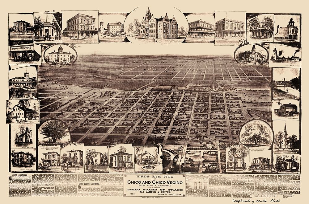 Chico, Chico Vecino California - Schmidt 1888 art print by Schmidt for $57.95 CAD