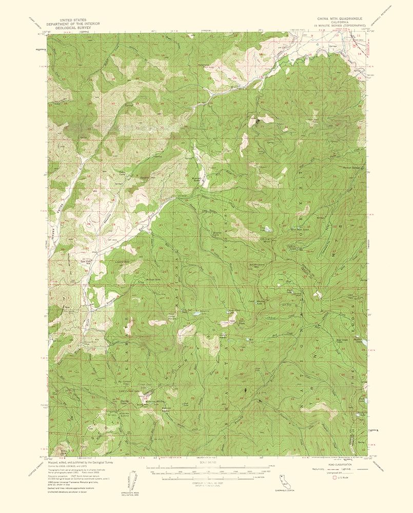 China Mountain California Quad - USGS 1961 art print by USGS for $57.95 CAD