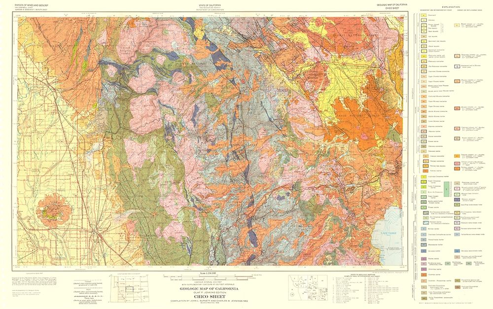 Geologic California Chico Sheet - Burnett 1957 art print by Burnett for $57.95 CAD