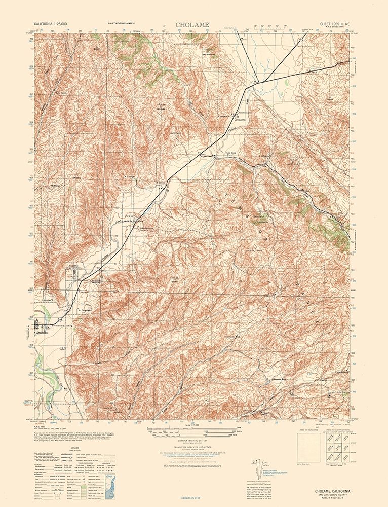 Cholame Sheet - US Army  1943 art print by US Army for $57.95 CAD