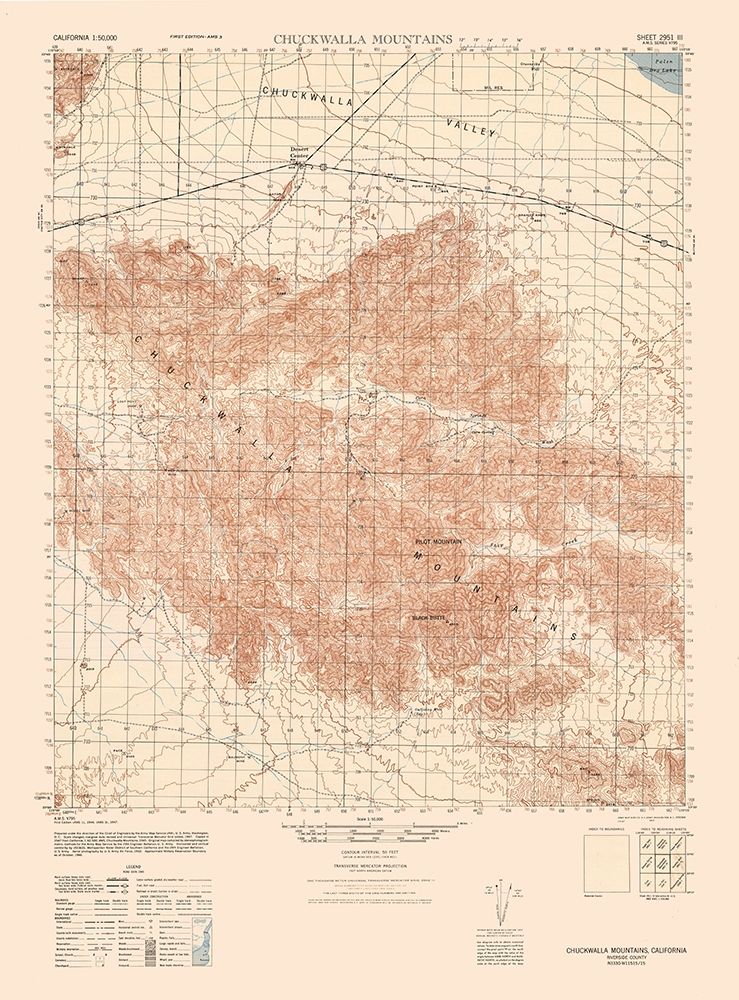 Chuckwalla Mountains Sheet - US Army  1944 art print by US Army for $57.95 CAD
