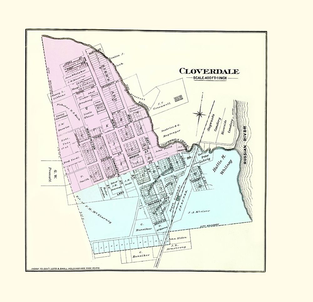 Cloverdale California Landowner - Thompson 1877 art print by Thompson for $57.95 CAD