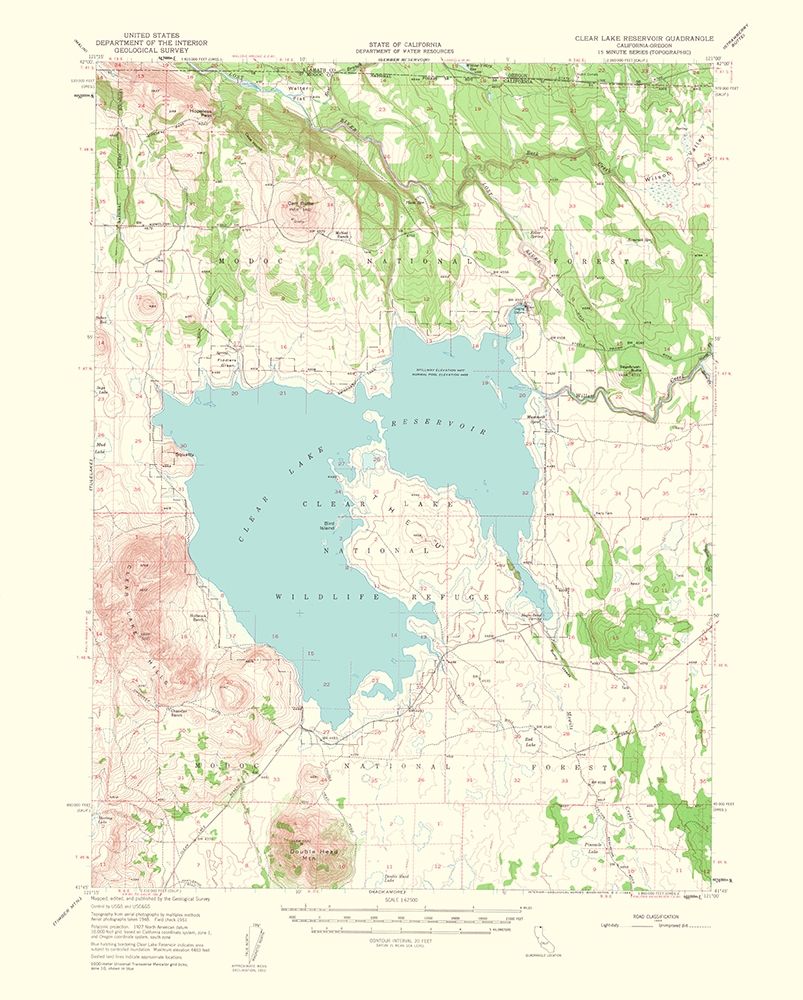 Clear Lake California Quad - USGS 1964 art print by USGS for $57.95 CAD