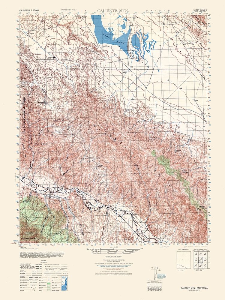 Caliente Mountain Sheet - US Army 1943 art print by US Army for $57.95 CAD