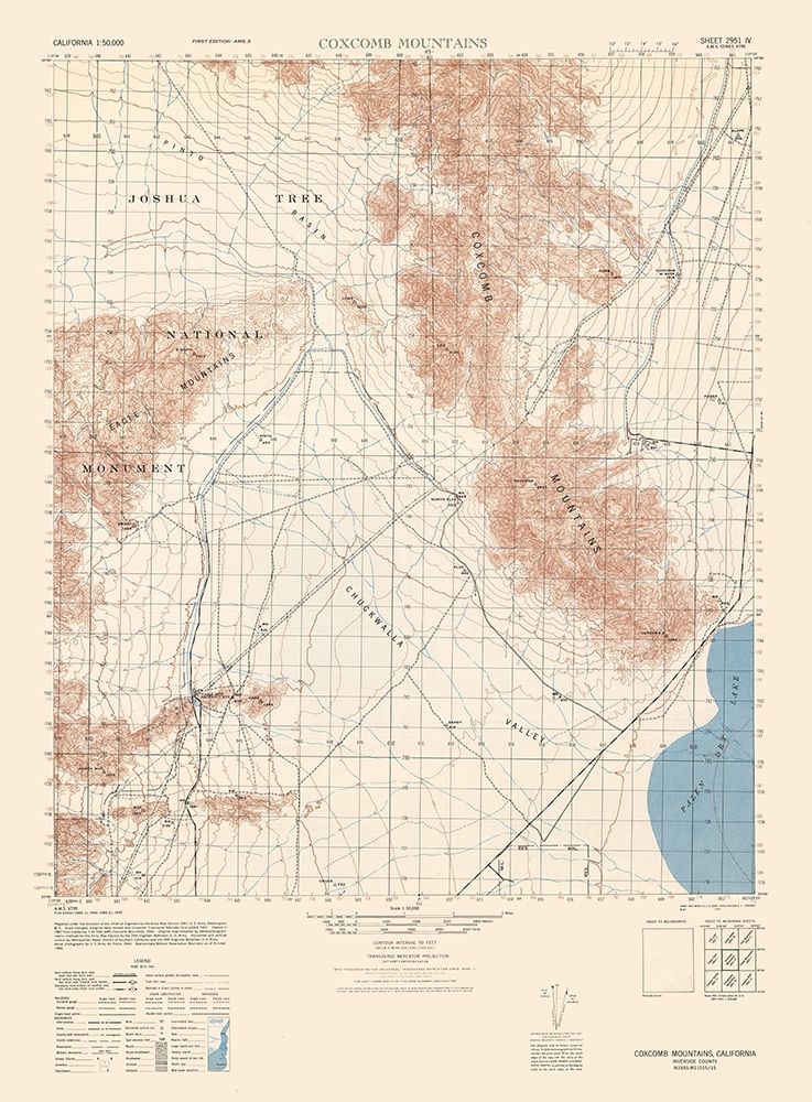 Coxcomb Mountains Sheet - US Army  1944 art print by US Army for $57.95 CAD