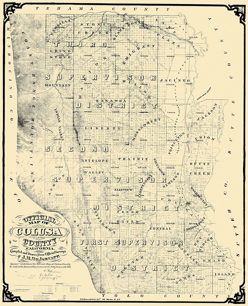 Colusa California Landowner - DeJarnett 1874 art print by DeJarnett for $57.95 CAD