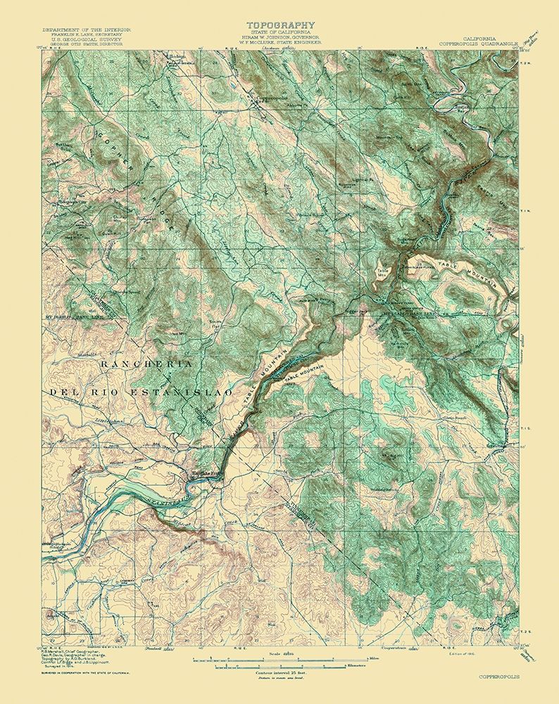 Copperopolis California Quad - USGS 1916 art print by USGS for $57.95 CAD