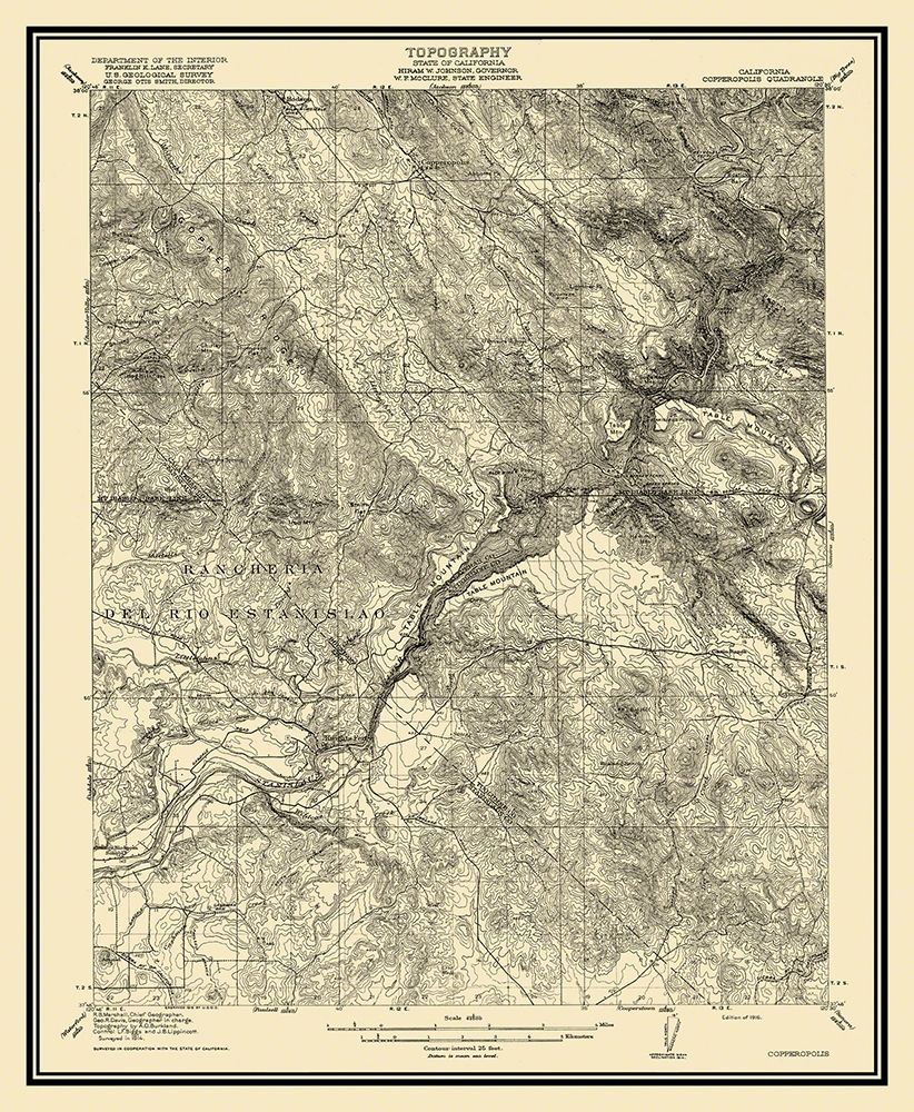 Copperopolis California Quad - USGS 1916 art print by USGS for $57.95 CAD