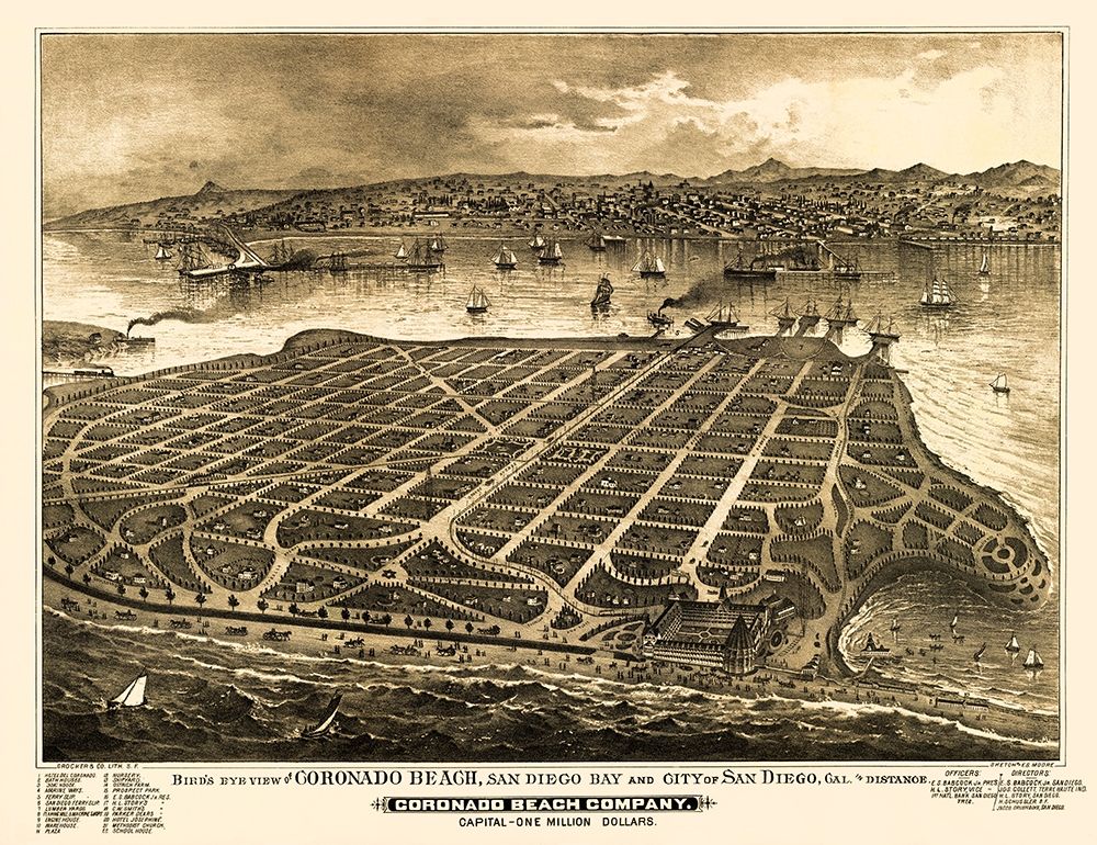 Coronado Beach California - Moore 1887 art print by Moore for $57.95 CAD