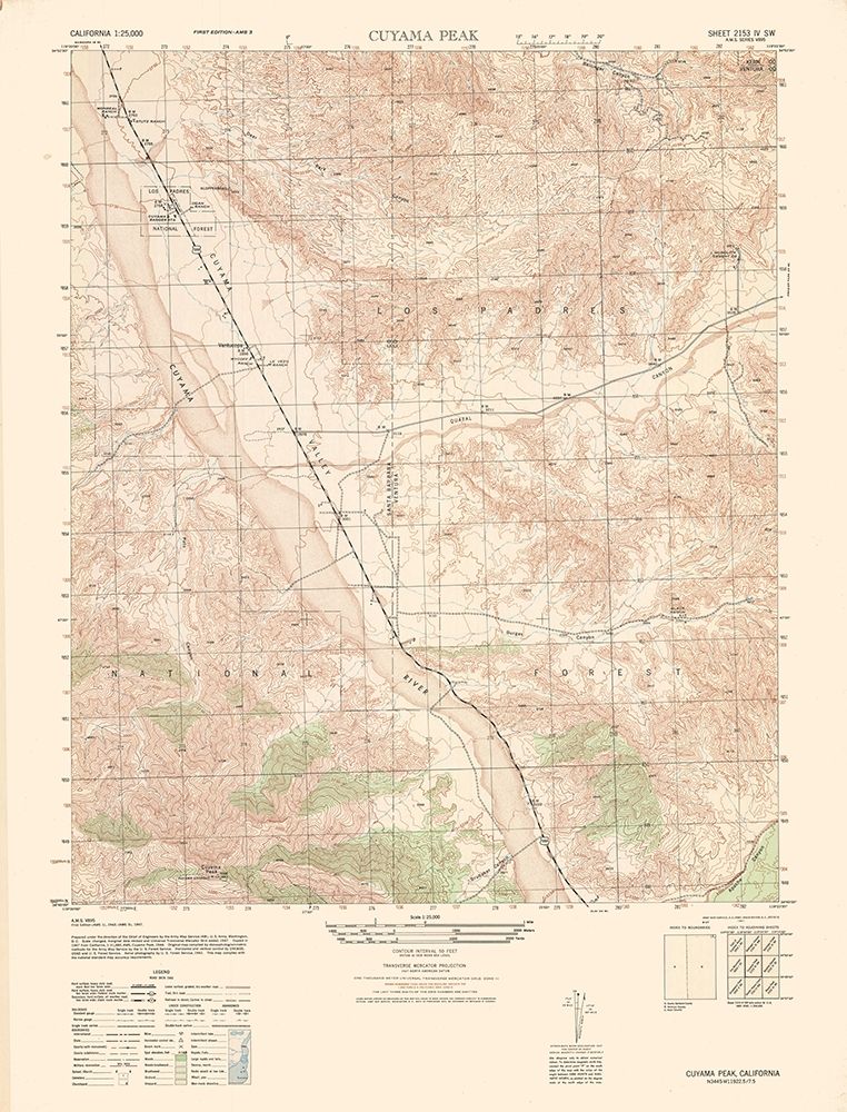 Cuyama Peak Sheet - US Army 1943 art print by US Army for $57.95 CAD