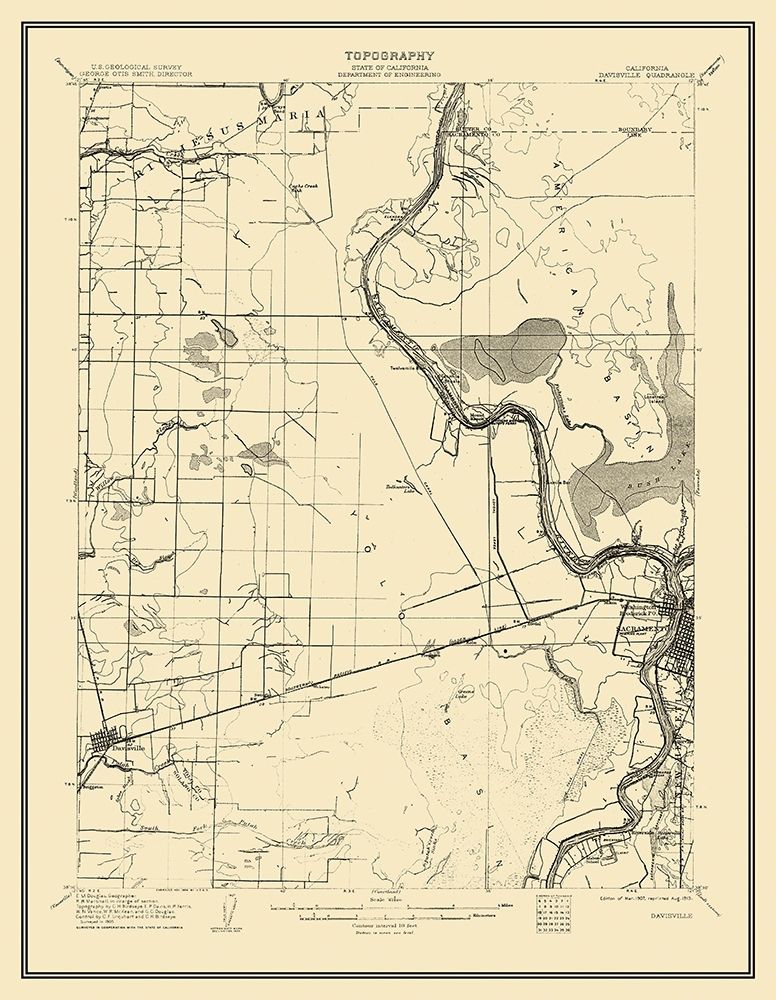 Davisville California Quad - USGS 1907 art print by USGS for $57.95 CAD