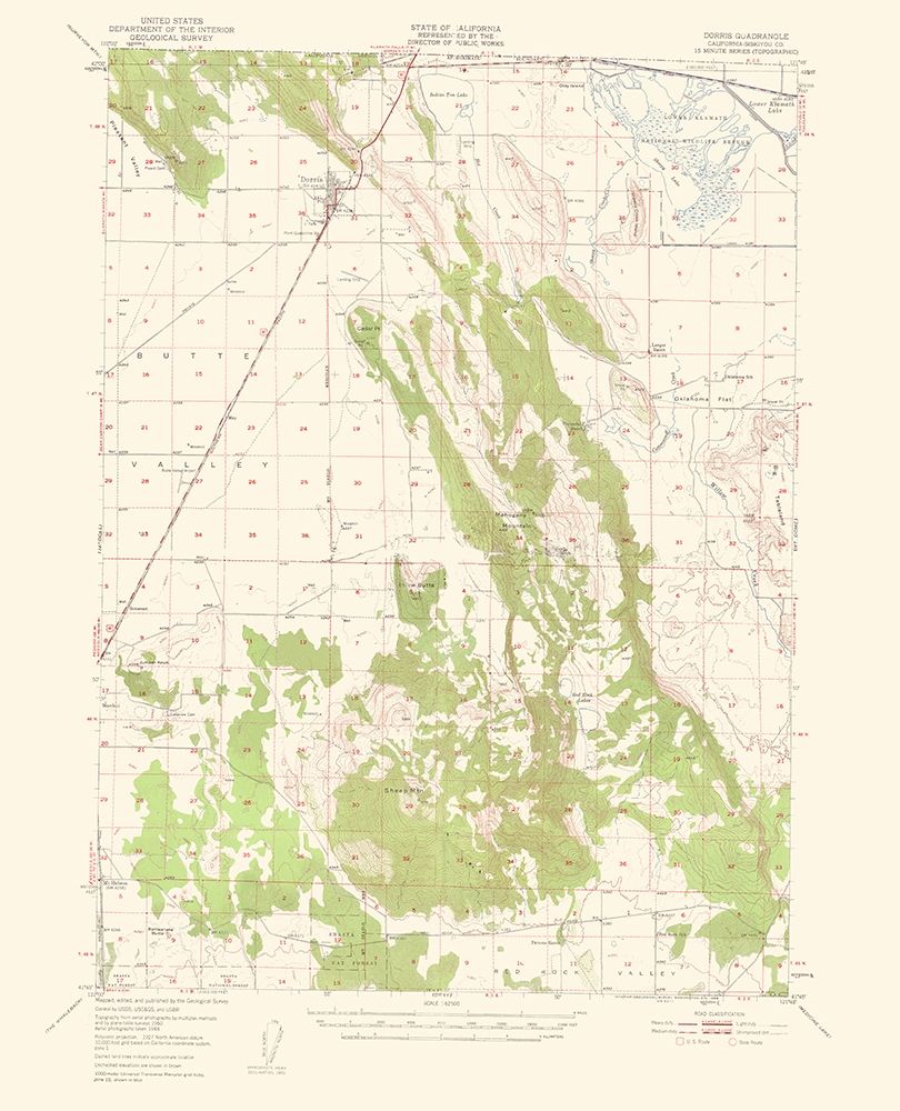 Dorris California Quad - USGS 1950 art print by USGS for $57.95 CAD