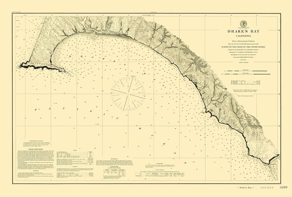 Drakes Bay - USGS 1883 art print by USGS for $57.95 CAD