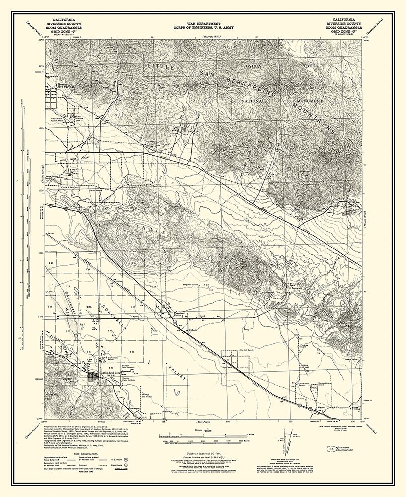 Edom California Quad Grid F - US Army 1944 art print by US Army for $57.95 CAD