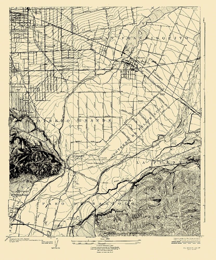 El Monte California - USGS 1926 art print by USGS for $57.95 CAD