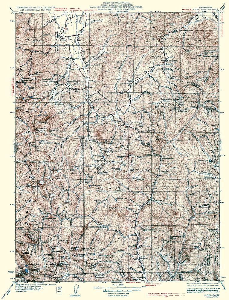 Etna California Quad - USGS 1943 art print by USGS for $57.95 CAD