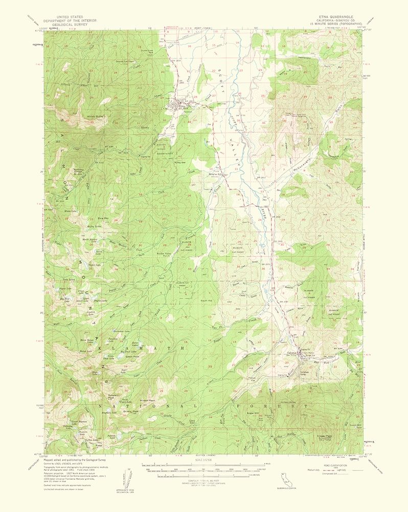 Etna California Quad - USGS 1963 art print by USGS for $57.95 CAD