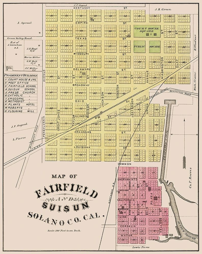 Fairfield, Suisun California Landowner art print by Thompson for $57.95 CAD