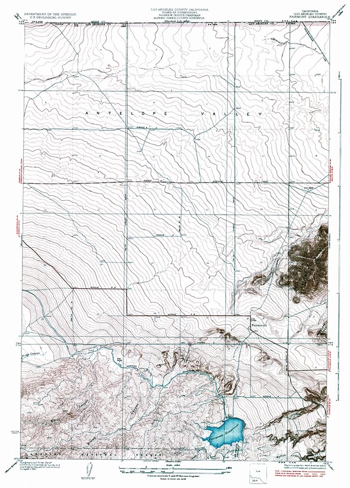 Fairmont California Quad - USGS 1937 art print by USGS for $57.95 CAD