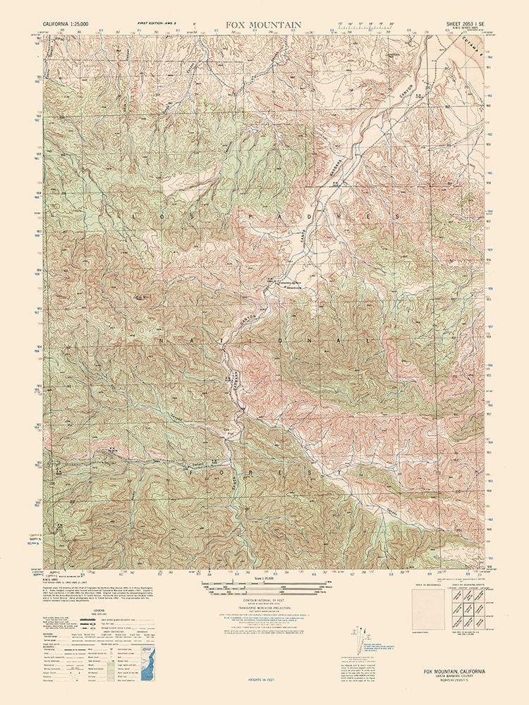 Fox Mountain Sheet - US Army 1944 art print by US Army for $57.95 CAD