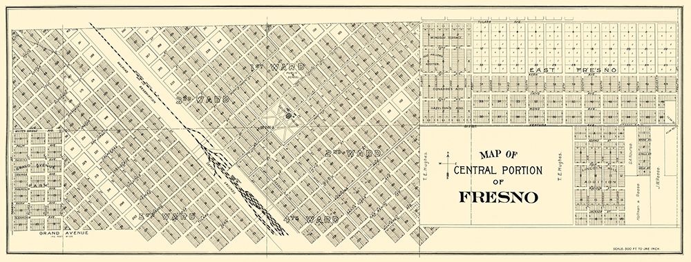 Fresno, Central California Landowner - Thomas 1892 art print by Thomas for $57.95 CAD