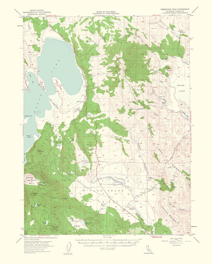 Fredonyer Peak California Quad - USGS 1963 art print by USGS for $57.95 CAD