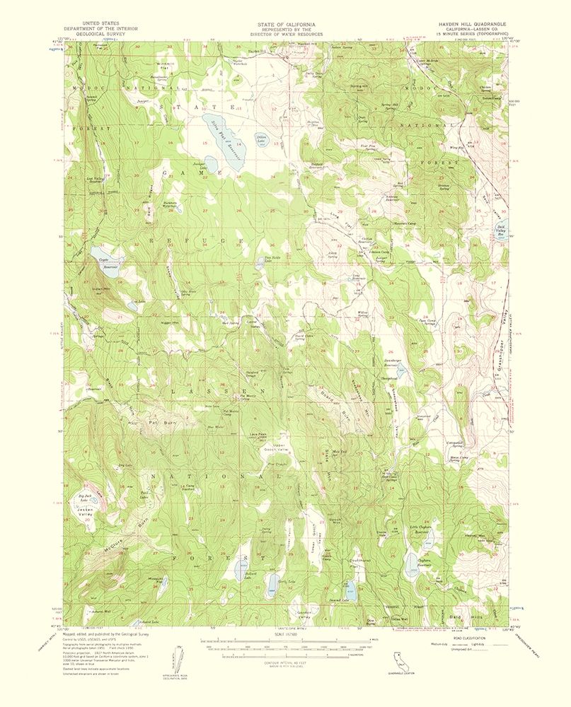 Hayden Hill California Quad - USGS 1959 art print by USGS for $57.95 CAD