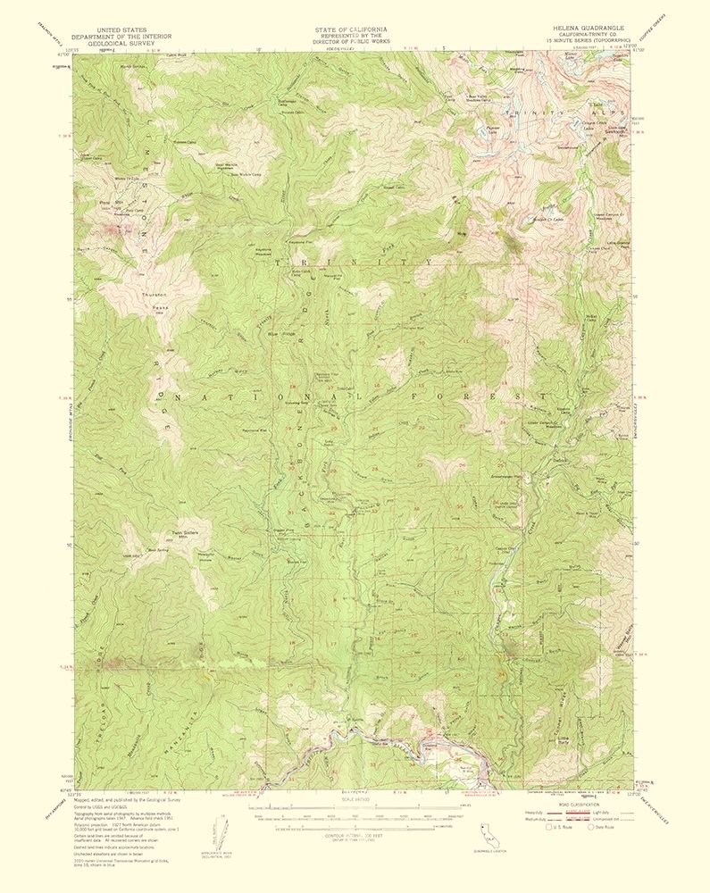 Helena California Quad - USGS 1959 art print by USGS for $57.95 CAD