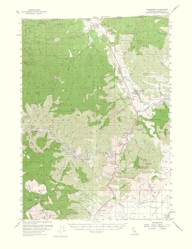 Hornbrook California Quad - USGS 1964 art print by USGS for $57.95 CAD