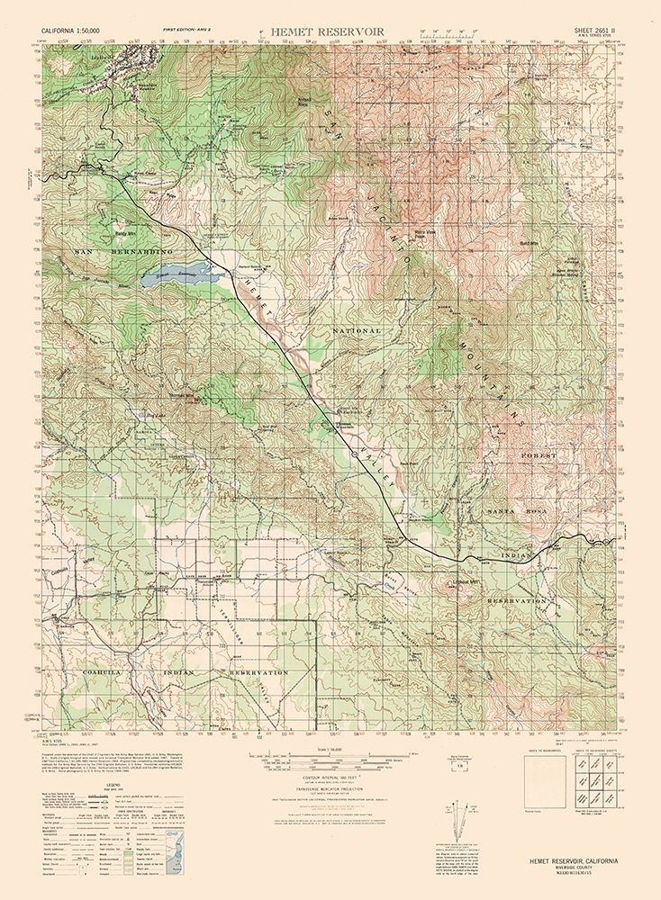 Hemet Reservoir Sheet - US Army 1943 art print by US Army for $57.95 CAD