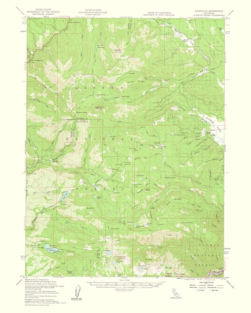 Jonesville California Quad - USGS 1963 art print by USGS for $57.95 CAD