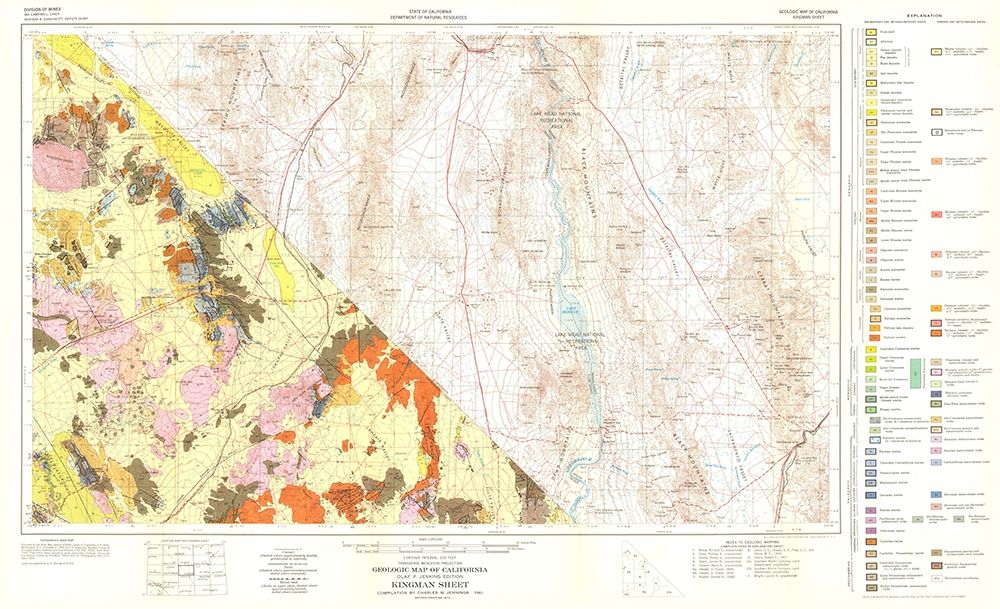 Geologic California Kingman Sheet - Jennings 1956 art print by Jennings for $57.95 CAD