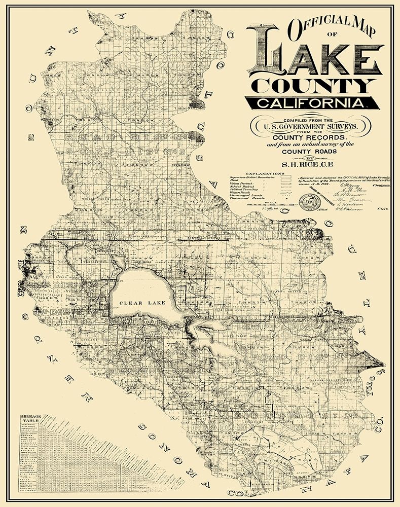 Lake California Landowner - Rice 1892 art print by Rice for $57.95 CAD