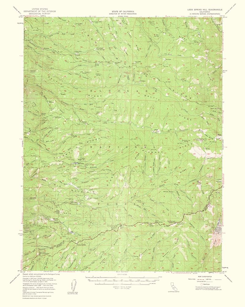 Leek Spring Hill California Quad - USGS 1962 art print by USGS for $57.95 CAD