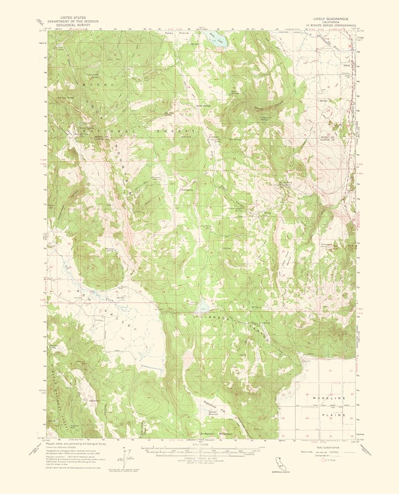 Likely California Quad - USGS 1964 art print by USGS for $57.95 CAD