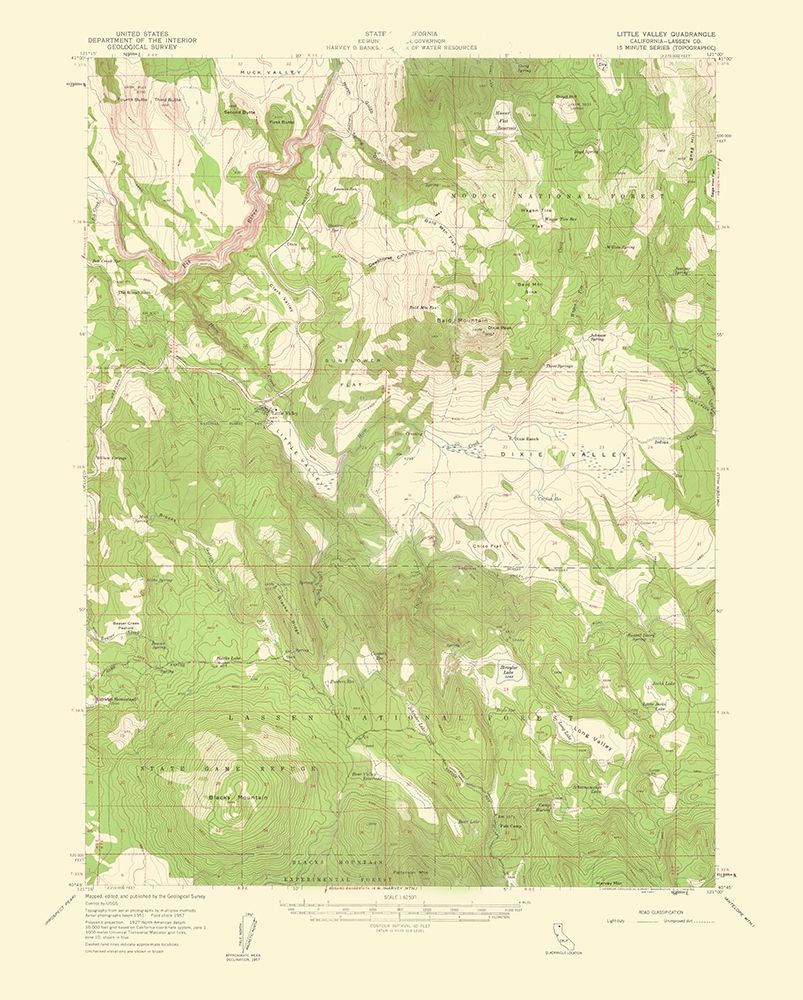Little Valley California Quad - USGS 1959 art print by USGS for $57.95 CAD