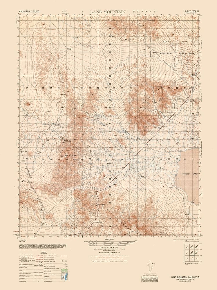 Lane Mountain Sheet - US Army 1948 art print by US Army for $57.95 CAD