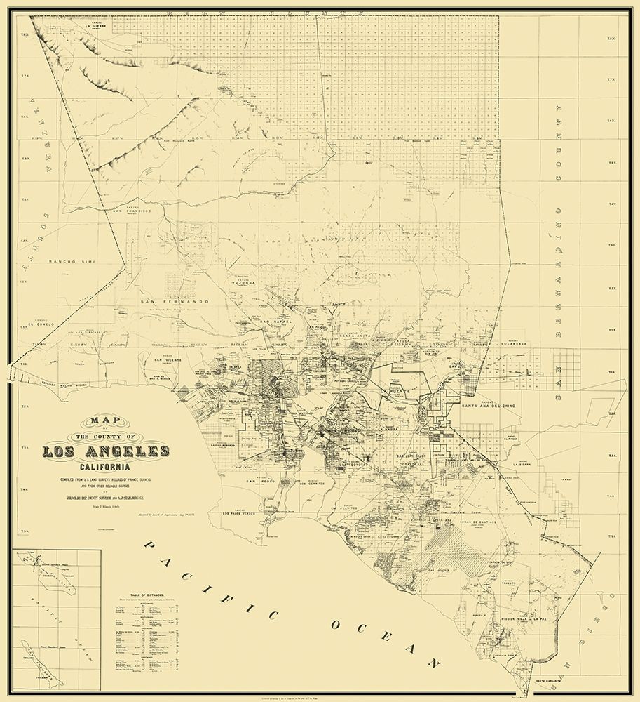Los Angeles California Landowner - Wildy 1877 art print by Wildy for $57.95 CAD
