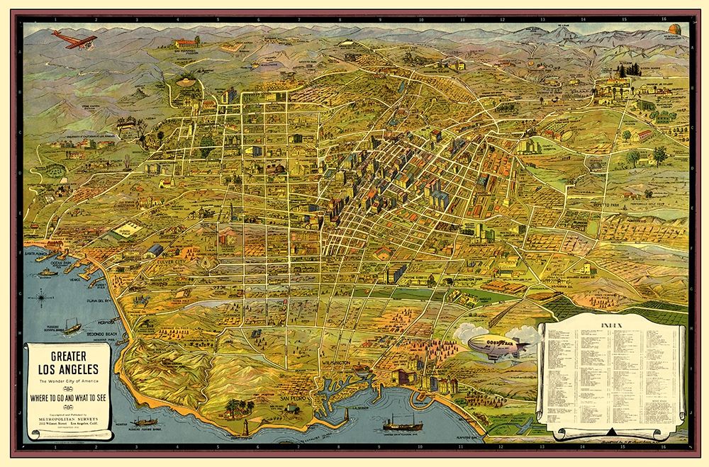 Greater Los Angeles California - 1932 art print by Unknown for $57.95 CAD