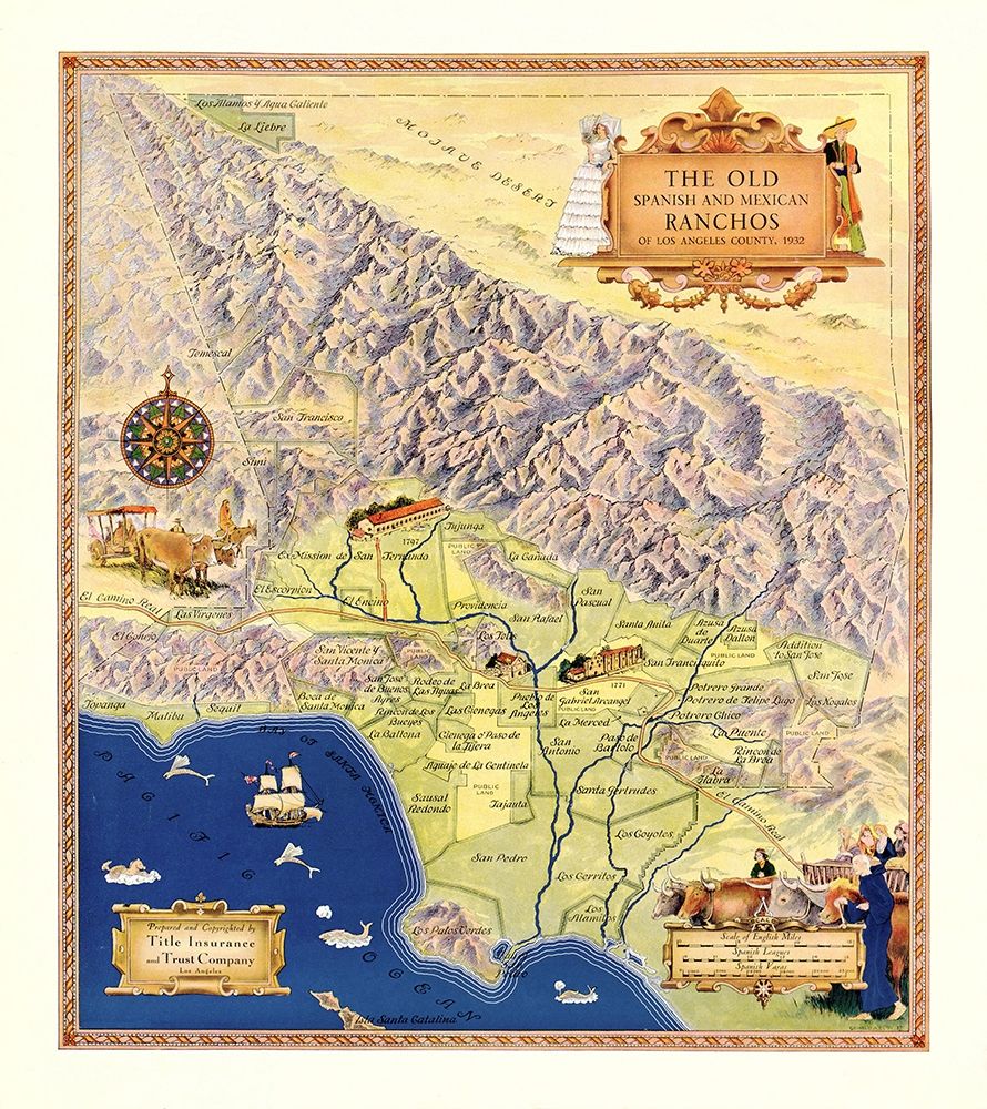 Los Angeles California - Title Ins 1932 art print by Title Ins for $57.95 CAD